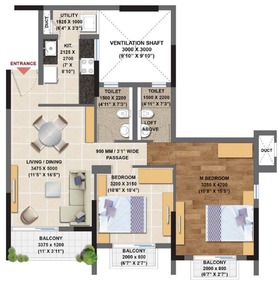 2 BHK-1