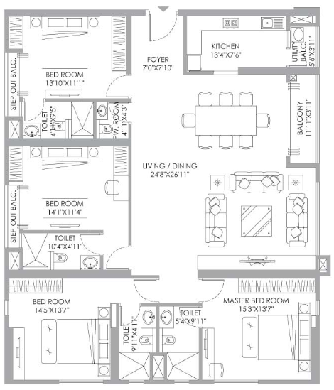 4BHK Floor Plan1