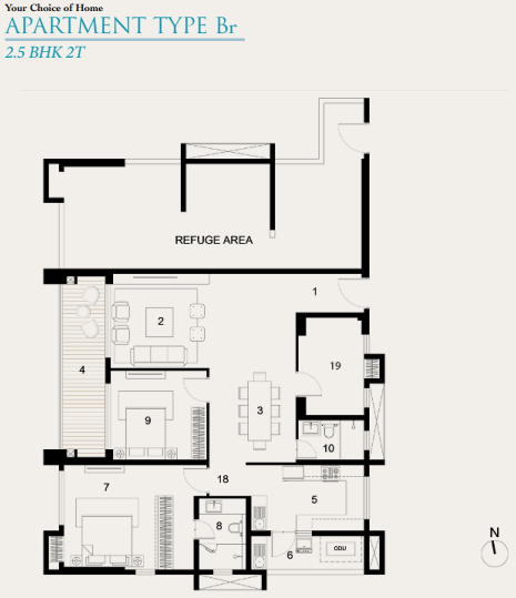 2.5bhk+2t A utpalaa floor plan