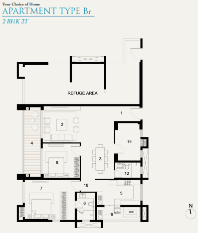 2bhk+2t A utpalaa floor plan
