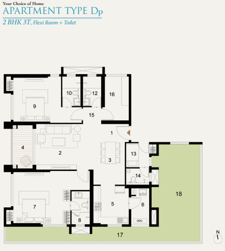 2bhk+3t A utpalaa floor plan