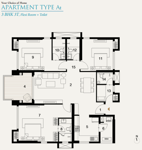 3bhk+3t D utpalaa floor plan